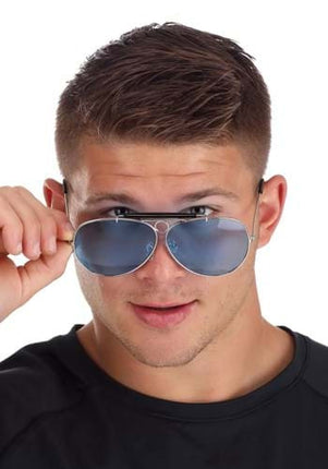 Police Glasses with Blue Lenses- worn by model