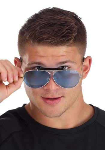 Police Glasses with Blue Lenses- worn by model