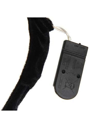 Light-Up Antennae LumenEars Headband- battery pack close up