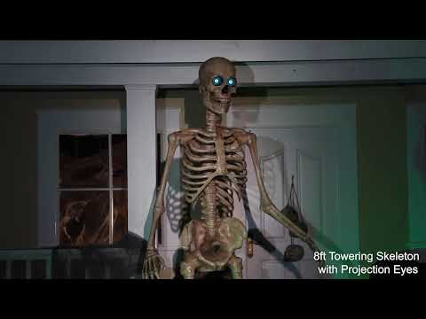 MR123682 8FT Towering Skeleton With Projection Eyes S