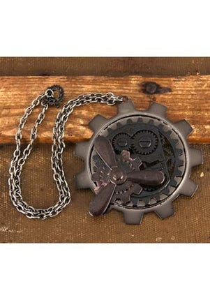 Large Gear Propeller Necklace- displayed on table