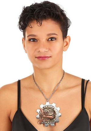Large Gear Propeller Necklace- worn by model