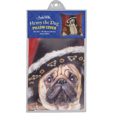 Henry The Pug Pillow Cover- in package