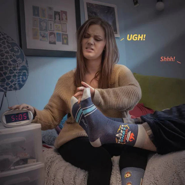 Olympic Long Sleeper Men's Socks- worn by model