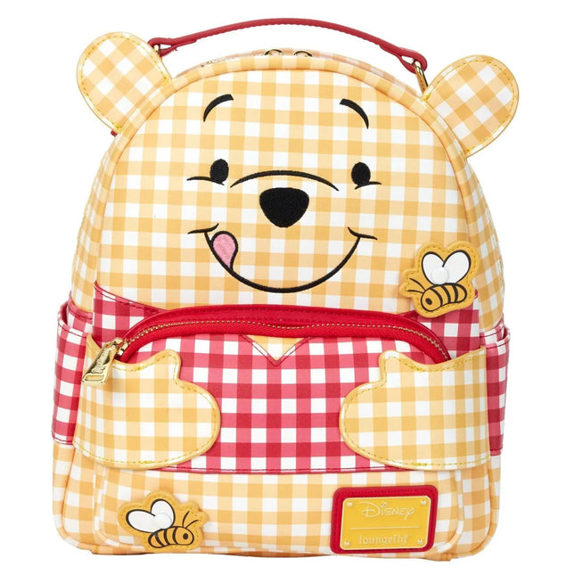 Winnie The Pooh Gingham Mini Backpack- front view