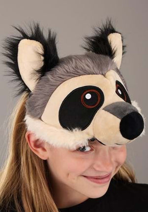 Racoon Plush Headband & Tail Kit- headband up close