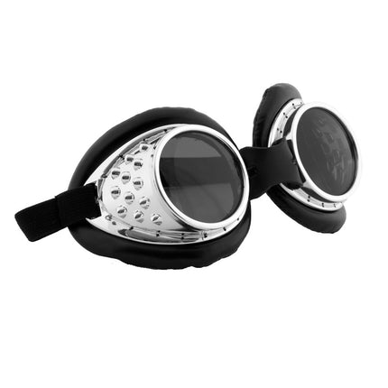 Silver & Black Radioactive Aviator Goggles