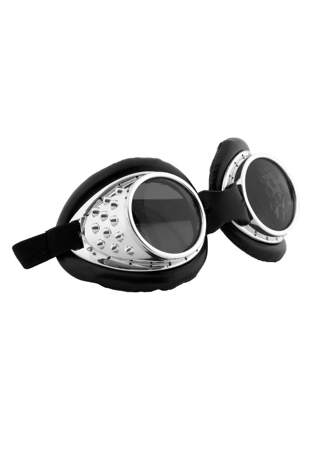 Silver & Black Radioactive Aviator Goggles