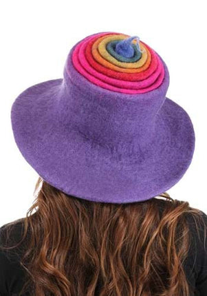 Rainbow Borealis Heartfelted Witch Hat- worn by model back view