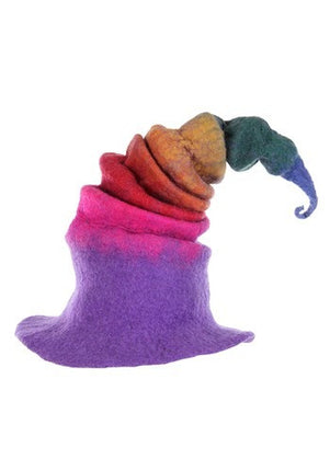 Rainbow Borealis Heartfelted Witch Hat- stretched out