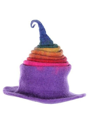Rainbow Borealis Heartfelted Witch Hat- pushed down