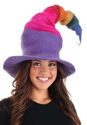 Rainbow Borealis Heartfelted Witch Hat- worn by model