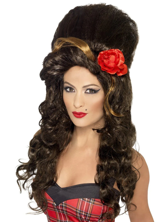 Brown Beehive Rehab Wig