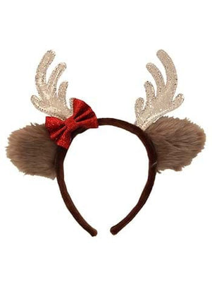 Reindeer Glitter Bow Headband