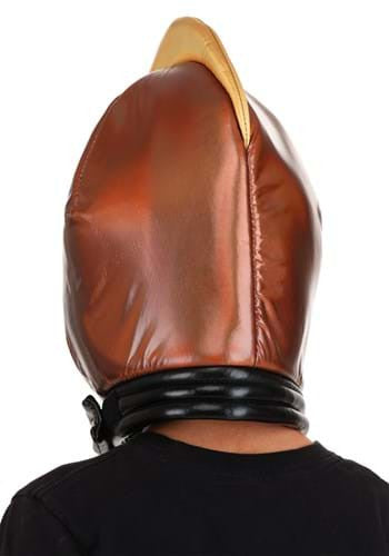 Plush Retro Robot Helmet- worn by adult model, back view