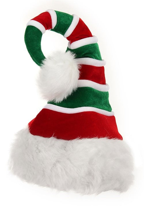 Ridged Plush Santa Hat- front view