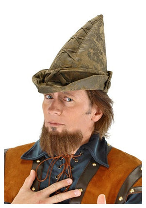 Robin Hood Plush Hat Moss Green- close up worn by model