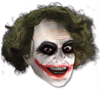 JOKER 3/4 VINYL MASK W HAIR
