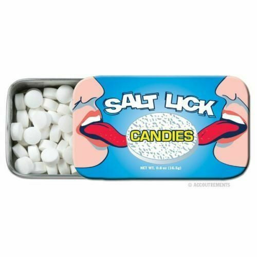 Salt Lick candy in a tin