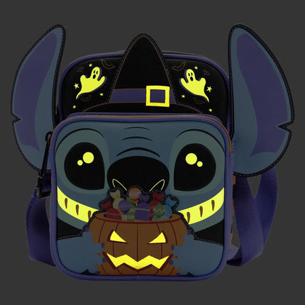Lilo And Stitch Halloween Candy Glow In The Dark Passport Bag- glowing front view