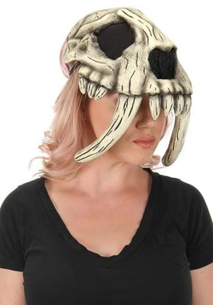 Sabertooth Skull Mask- worn by female model as a hat