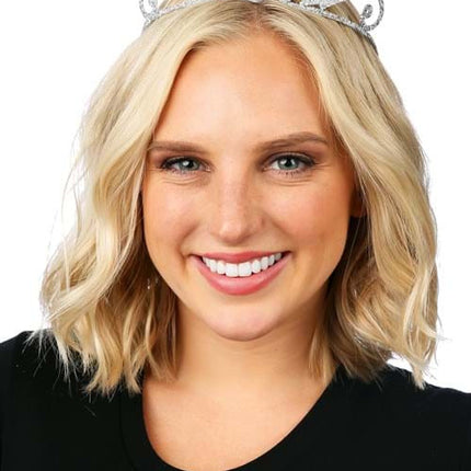 Silver "21" Sparkle Tiara- worn by model