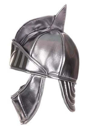 Silver Knight Plush Helmet- left side view