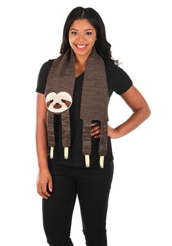 Sleepy Sloth Knit Scarf- worn by adult model