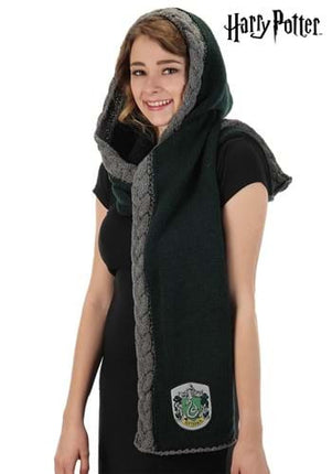 Harry Potter- Slytherin Knit Hood- worn by model