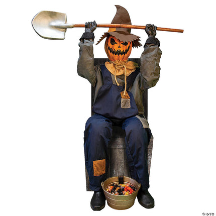 Smiling Jack Greeter w/ Chair Animated Prop- front view