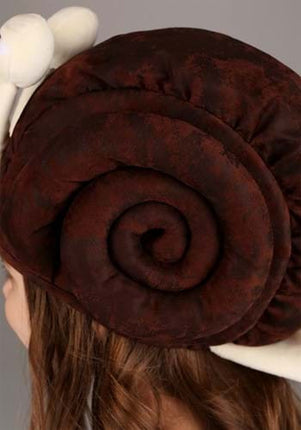 Plush Snail Hat- side view close up