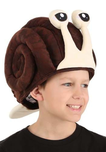 Plush Snail Hat- worn by boy model
