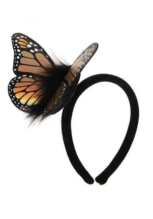 Springy Monarch Butterfly Headband- angled view
