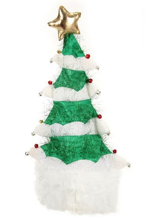 Springy White Christmas Tree Plush Hat- back view
