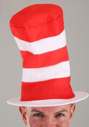 Dr. Seuss- The Cat in the Hat Tricot Hat- worn by male model up close