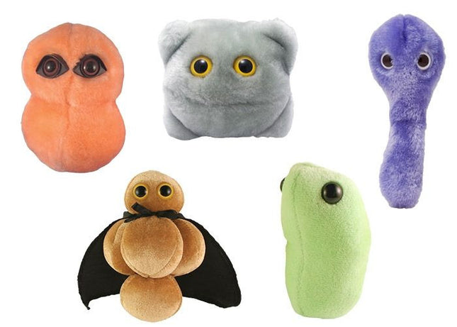 MRSA, Pneumonia, Norovirus, Flu, and C. Diff Plushies