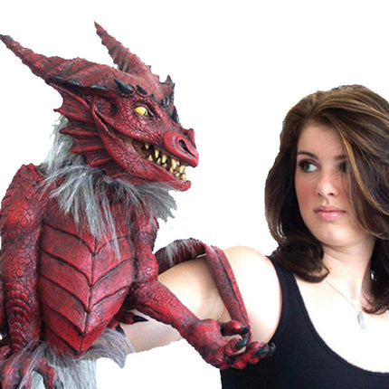 Red Dragon Latex Hand Puppet Prop