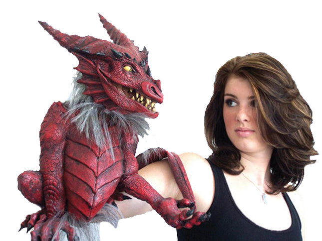 Red Dragon Latex Hand Puppet Prop