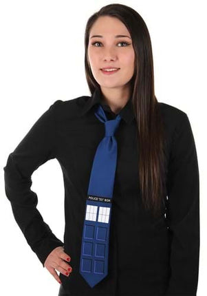 Dr. Who- TARDIS Necktie- worn by female model