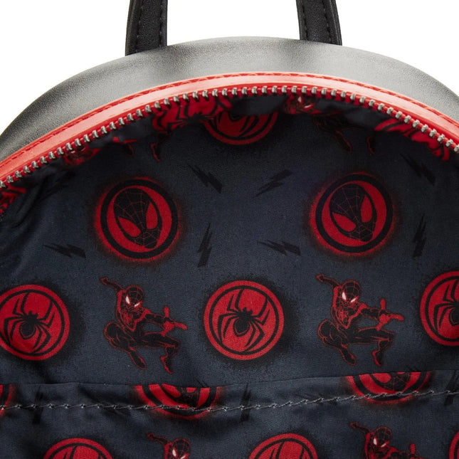 Marvel Miles Morales Cosplay Mini Backpack- inside lining print