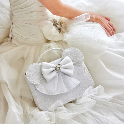 Minnie Mouse Sequin Wedding Crossbody Bag- with wedding dress