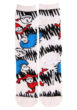 Dr. Seuss- The Cat in The Hat Crew Sock Set- thing one and two pair