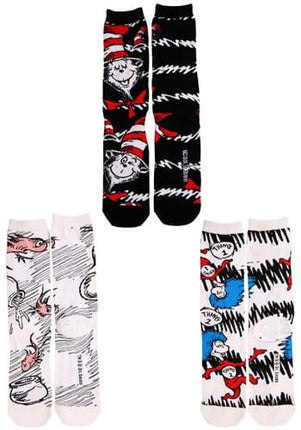Dr. Seuss- The Cat in The Hat Crew Sock Set- all three pairs