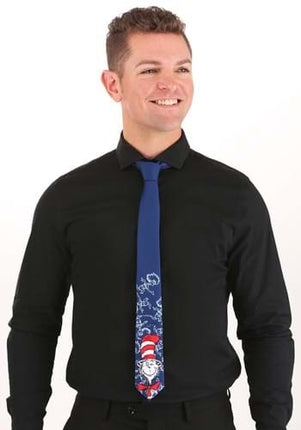 Dr. Seuss- The Cat in The Hat Character Necktie- worn by model