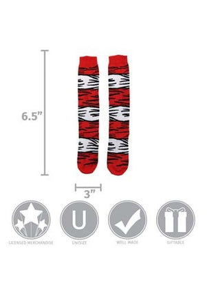 Dr. Seuss The Cat in the Hat Kids Socks- measurements