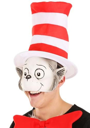 Dr. Seuss- The Cat in The Hat Mask & Hat Kit- worn by model angled view