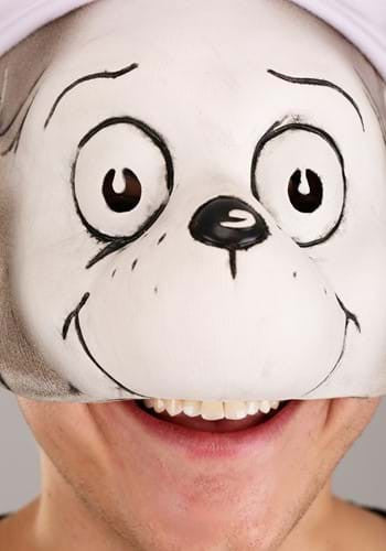 Dr. Seuss- The Cat in The Hat Mask & Hat Kit- mask worn by model up close