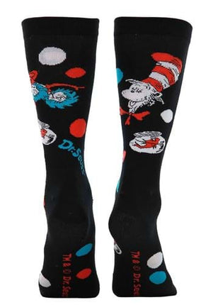 Dr. Seuss- The Cat in The Hat Pattern Socks- back view