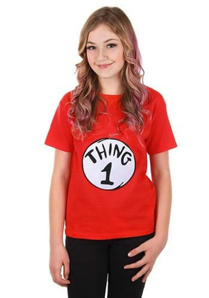 Dr. Seuss- Thing 1 & 2 Patches Set- Thing 1 patch worn by adult model