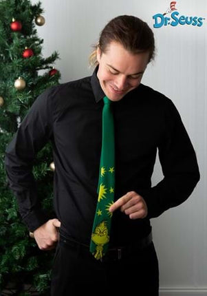 Dr. Seuss- The Grinch Character Necktie- worn by model